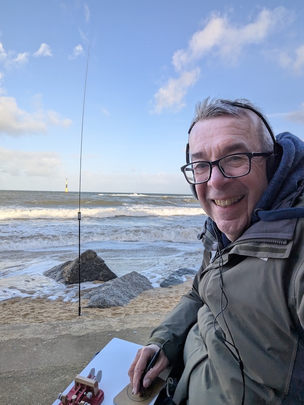 operating on a windy beach
